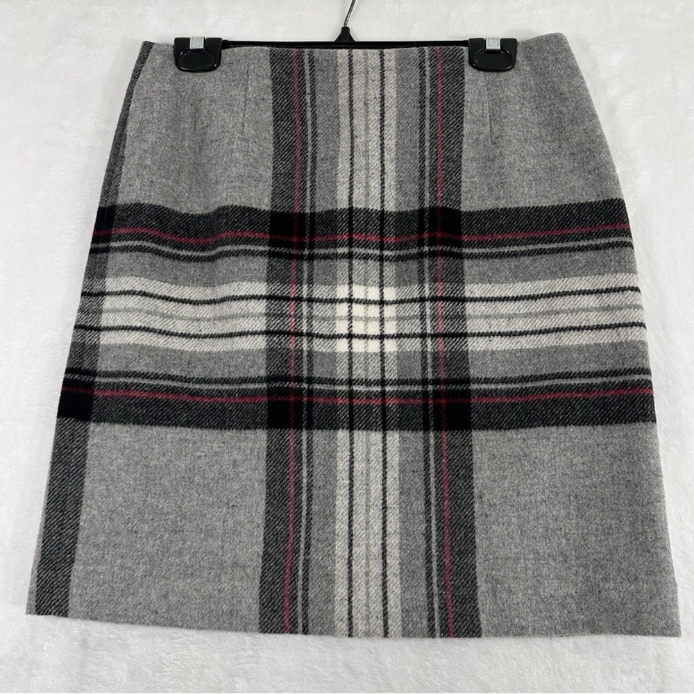 Talbots Classic Gray Plaid Pencil Skirt